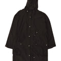 Женский плащ свободного кроя с капюшоном Zara UK 14, средний черный полиэстер