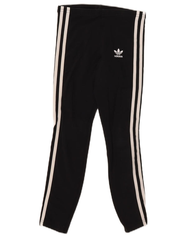 Леггинсы Adidas для девочек 9-10 лет, черные, хлопковые
