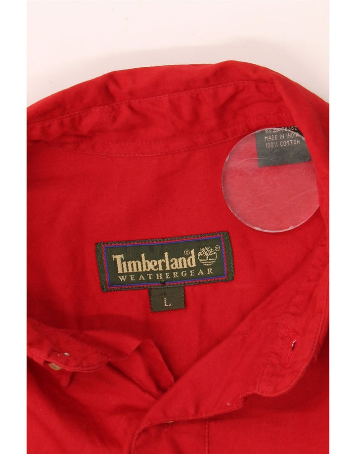 TIMBERLAND Мужская Рубашка Большая Красная Хлопок