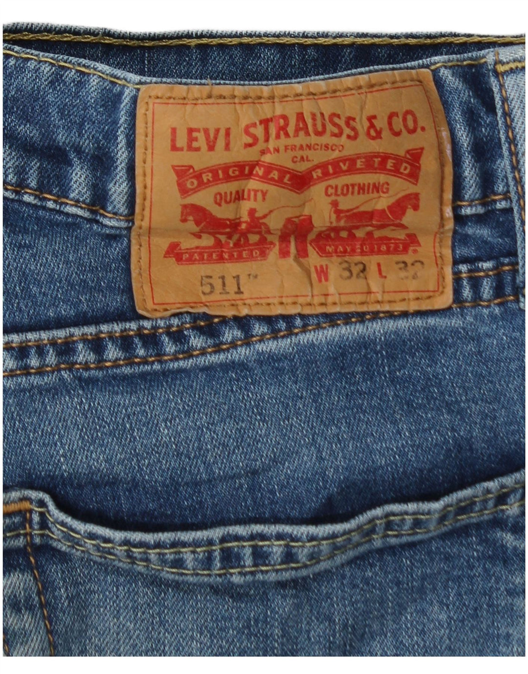 Мужские узкие джинсы LEVI'S 511 Acid Wash W32 L32 Синие, хлопок