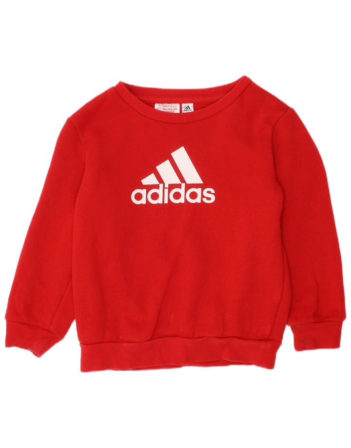 Джемпер с рисунком Adidas для мальчиков 3-4 лет, красный хлопок