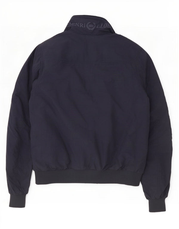 Henri Lloyd Mens Graphic Bomber Jacket UK 40 Large Navy Blue Nylon