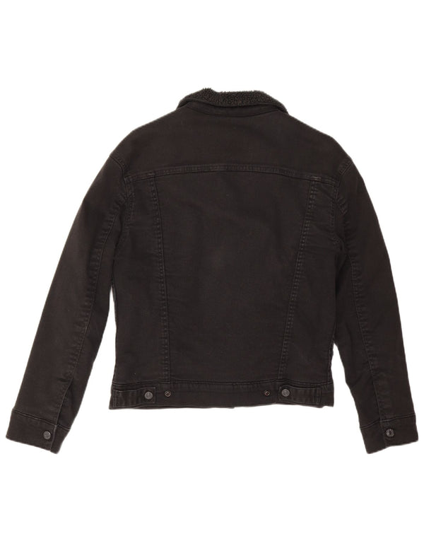 Женская джинсовая куртка Levi's из шерпа UK 6 XS, черный хлопок