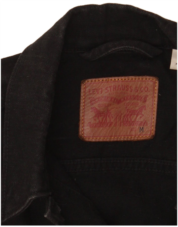 Женская джинсовая куртка Levi's UK 14, средний черный хлопок, черный