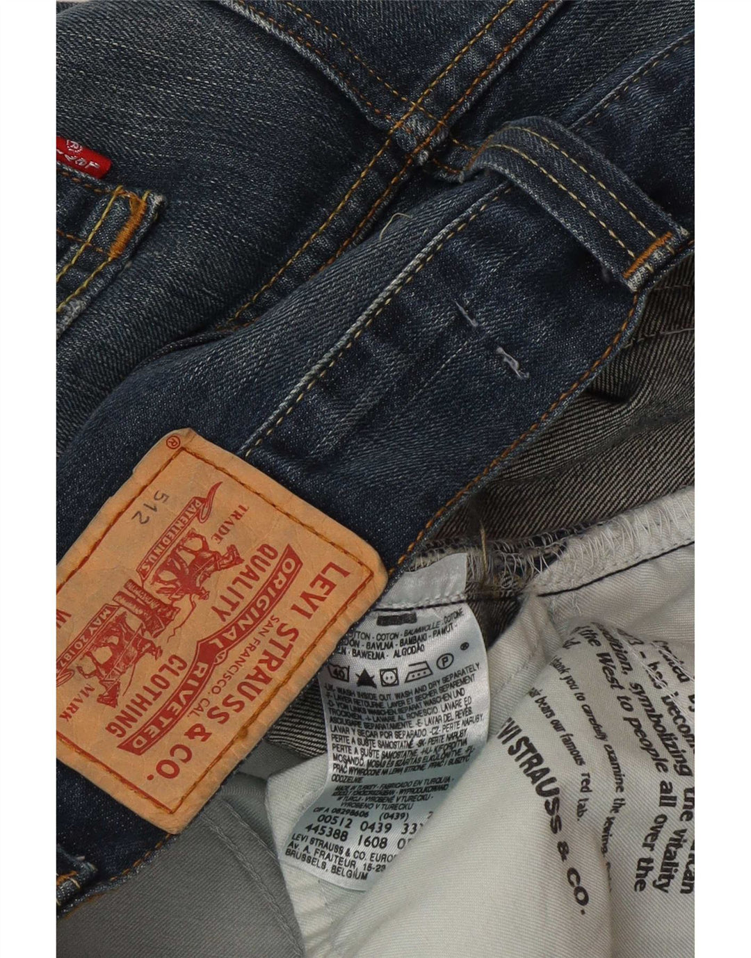 Мужские джинсы-капри Levi's 512 W33 L22 синие, хлопок