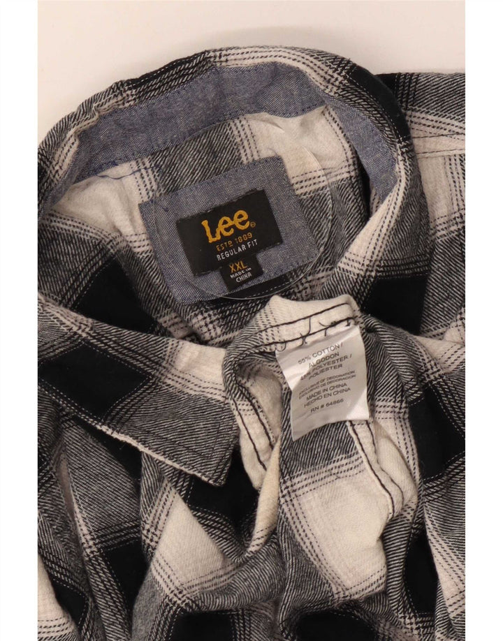 Мужская фланелевая рубашка Lee Regular Fit 2XL, черный хлопок в клетку