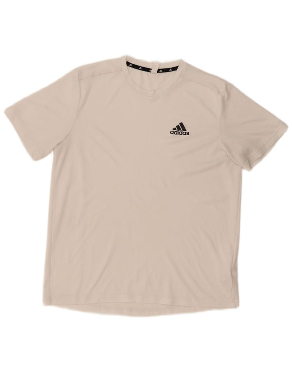 Adidas Мужская футболка Aeroready Верх среднего размера из белого полиэстера
