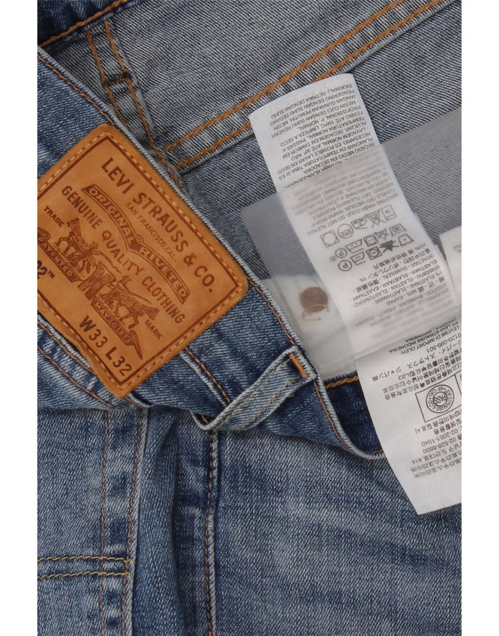 Мужские зауженные джинсы Levi's 502 W33 L26 синие, хлопок