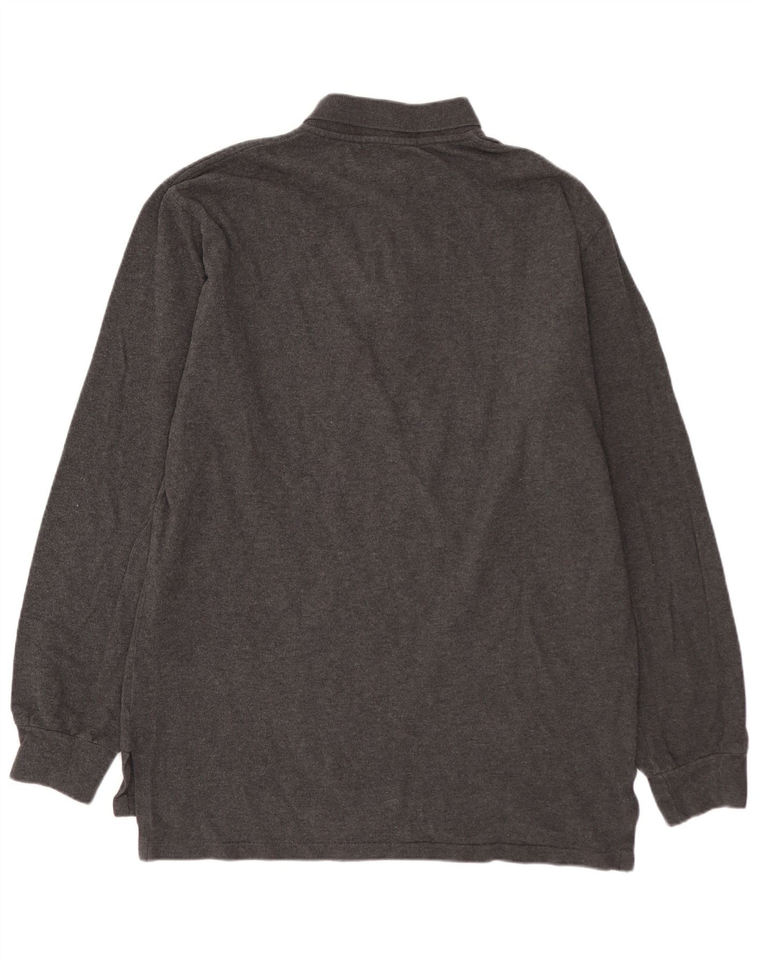 POLO RALPH LAUREN Мужская рубашка поло с длинным рукавом среднего серого цвета, хлопок