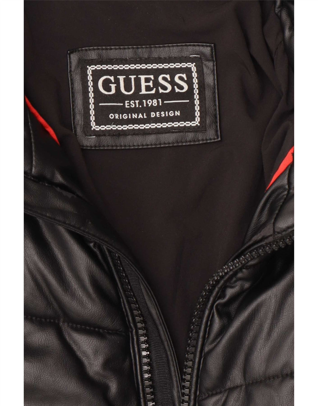 Мужская стеганая куртка Guess из искусственной кожи EU 48, средний черный полиуретан