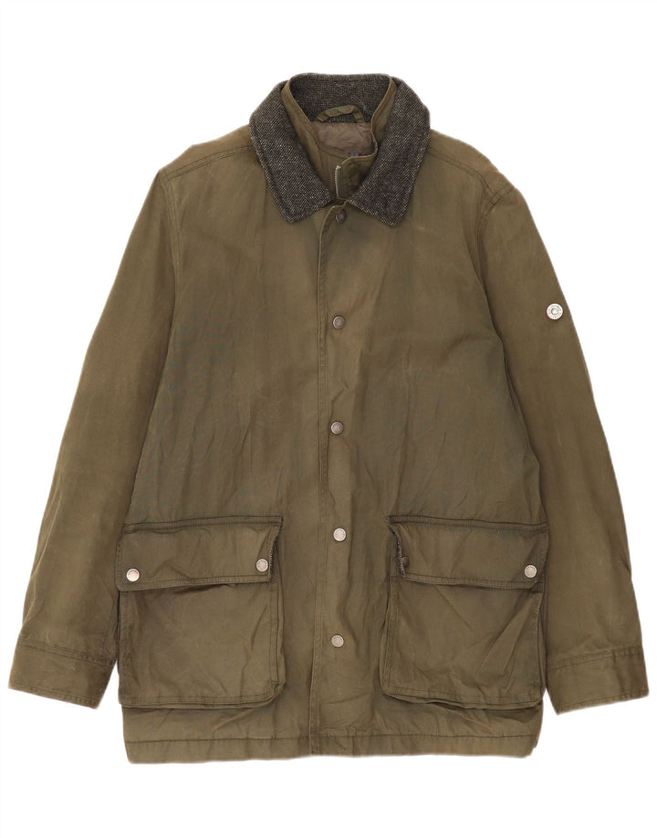 Мужская куртка Ben Sherman из вощеного хлопка UK 38, хлопок среднего цвета хаки