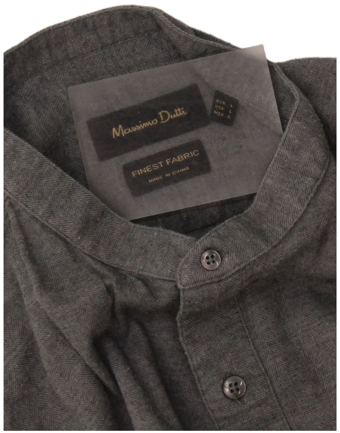 Мужская рубашка Massimo Dutti большая серая с узором "в елочку"