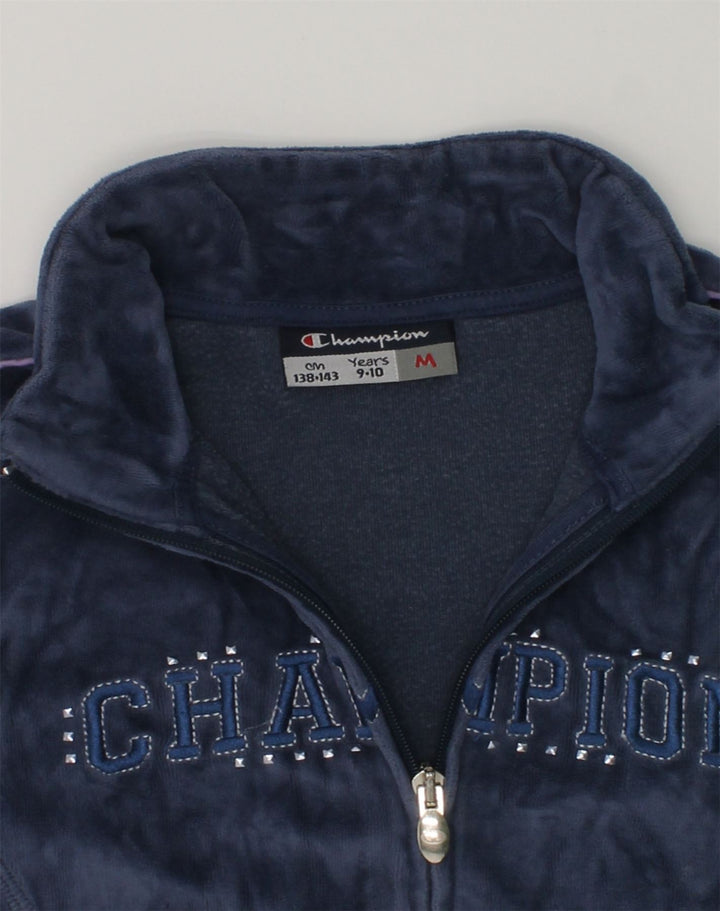 CHAMPION Girls Graphic Tracksuit Top Jacket 9-10 Years Medium Navy Blue | Vintage Champion | Thrift | Second-Hand Champion | Used Clothing | Messina Hembry 