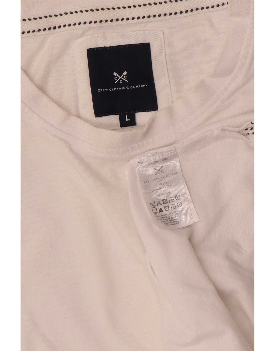 Crew Clothing Мужская футболка большого размера из хлопка белого цвета