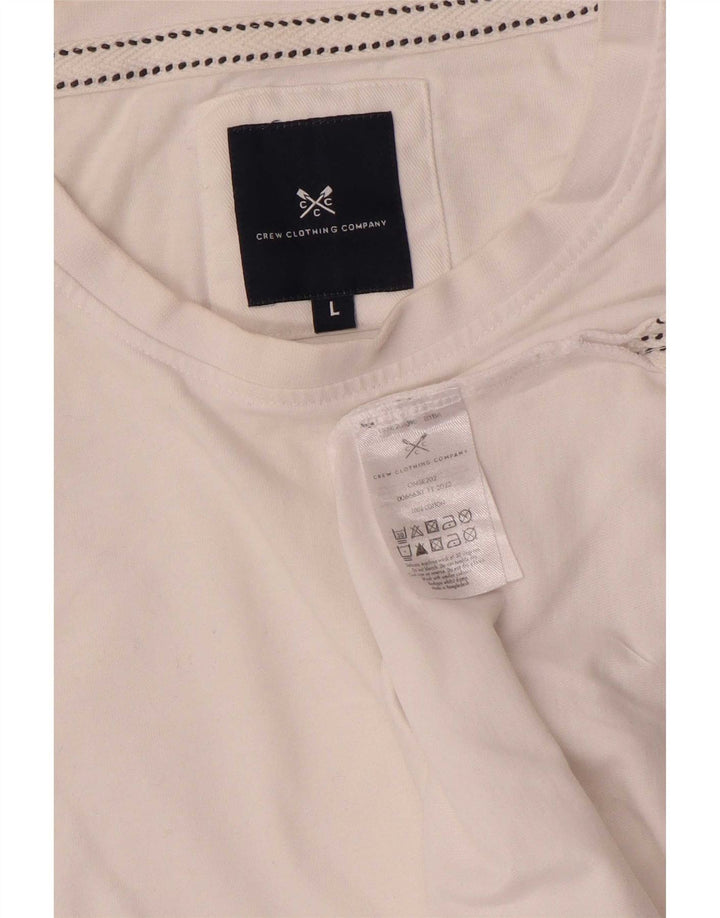 Crew Clothing Мужская футболка большого размера из хлопка белого цвета
