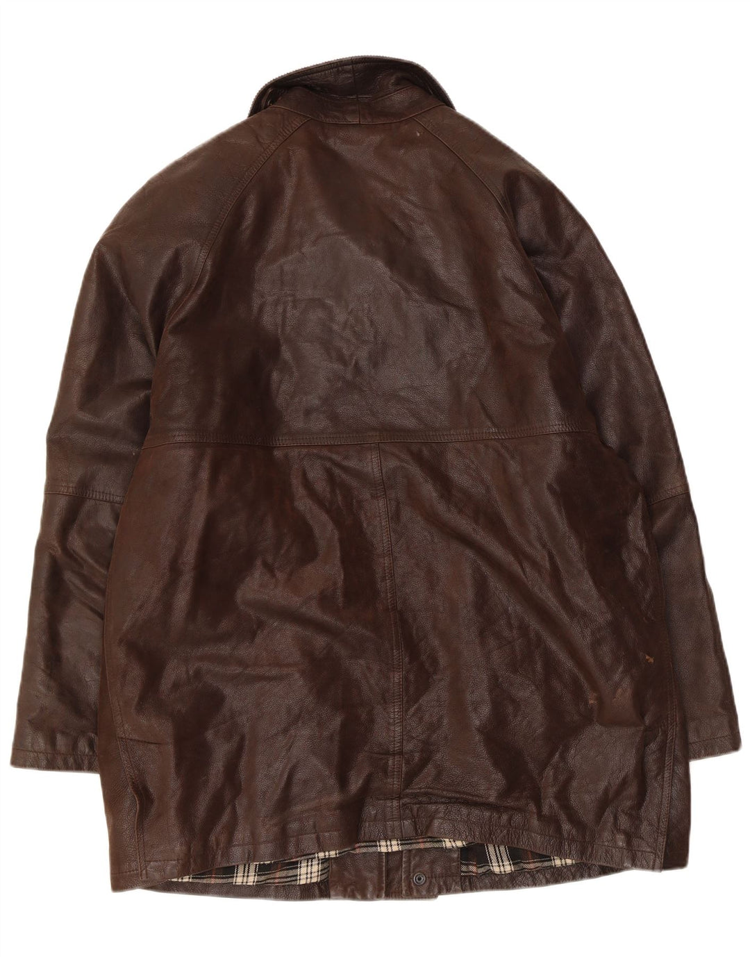 Винтажная мужская кожаная куртка IT 50, большая коричневая кожа