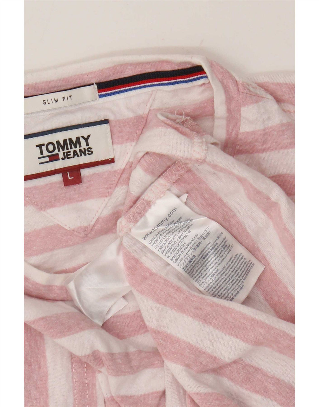 Мужская футболка Tommy Hilfiger из полиэстера в большую розовую полоску