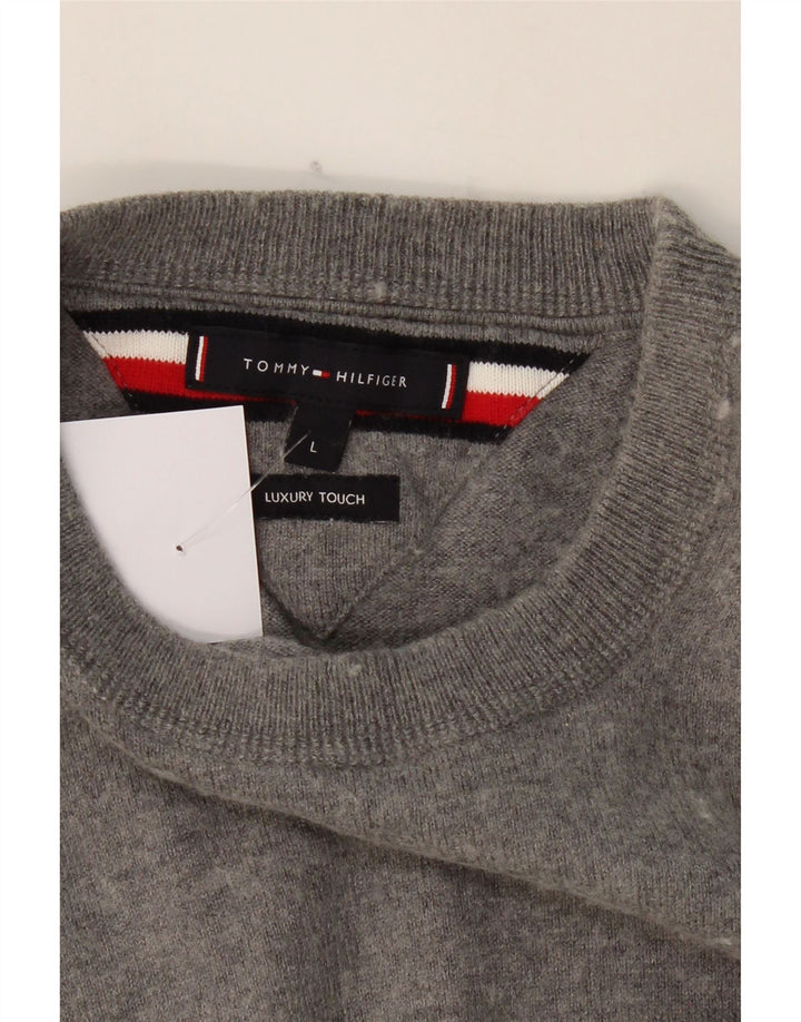TOMMY HILFIGER Mens Crew Neck Jumper Sweater Large Grey Vintage Tommy Hilfiger and Second-Hand Tommy Hilfiger from Messina Hembry 