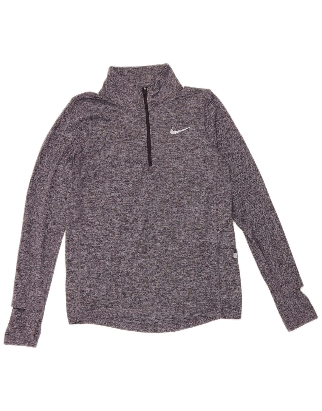 Мужской топ Nike Dri Fit с воротником на молнии и длинными рукавами XS, синий крапинчатый полиэстер