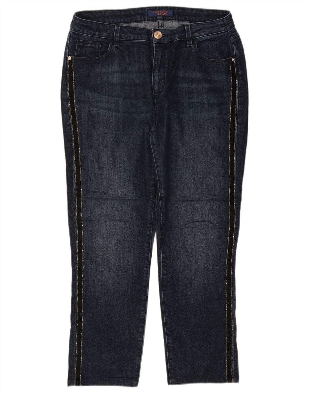 TRUSSARDI Женские укороченные джинсы W30 L24 Темно-синие, хлопок