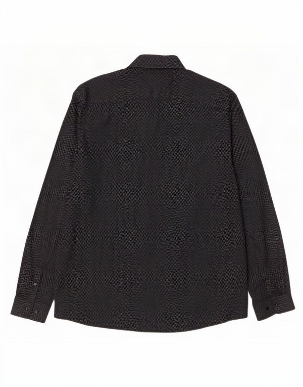 Мужская рубашка Angelo Litrico, размер 45/46, 2XL, черный пятнистый хлопок