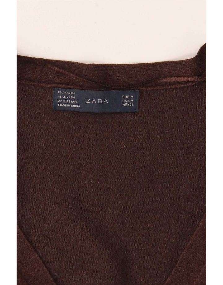 Женский кардиган Zara UK 12, средний коричневый вискоза