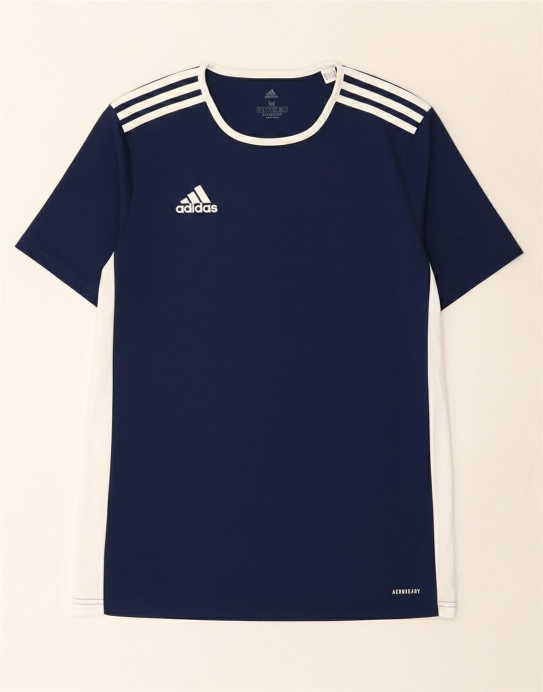 Мужская футболка Adidas Aeroready Верх среднего размера, темно-синий, полиэстер с цветными блоками