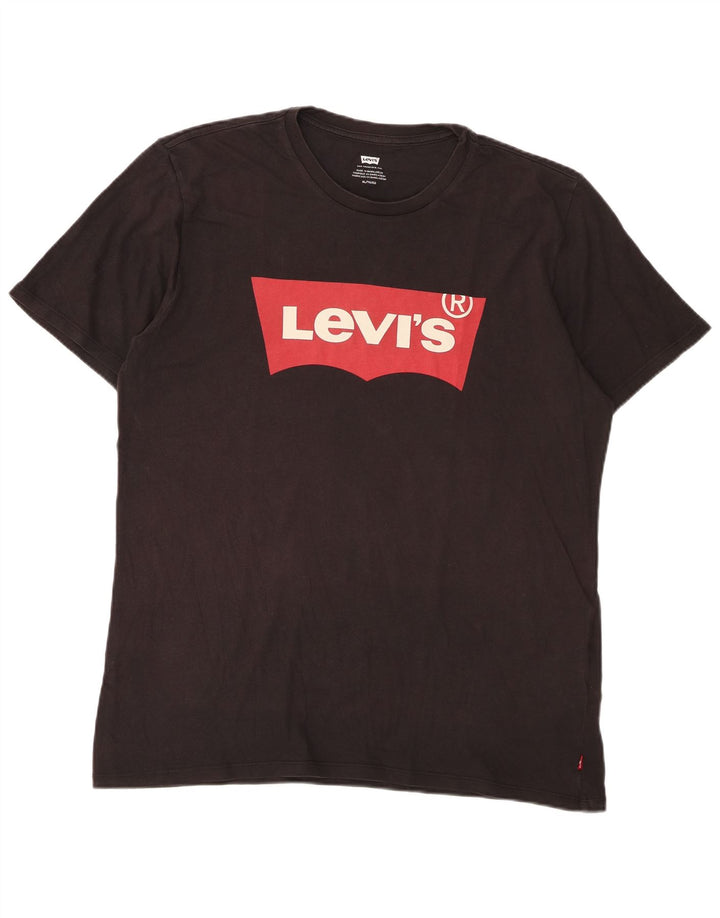 Мужская футболка с рисунком Levi's, верх XL, черный хлопок