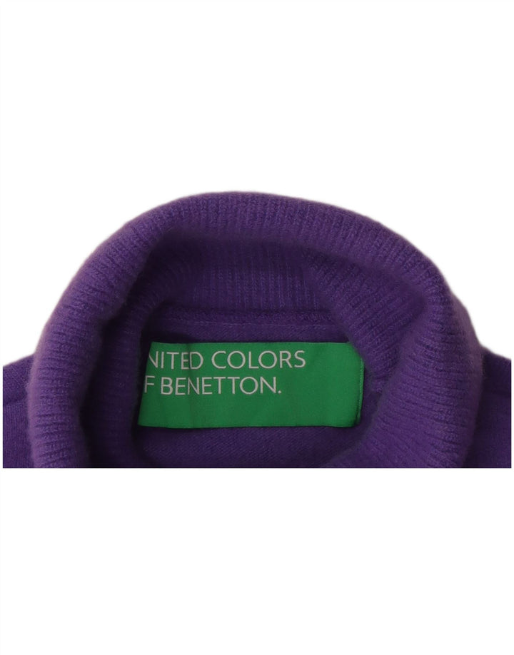 Женский джемпер с высоким воротником Benetton UK 12, средний фиолетовый