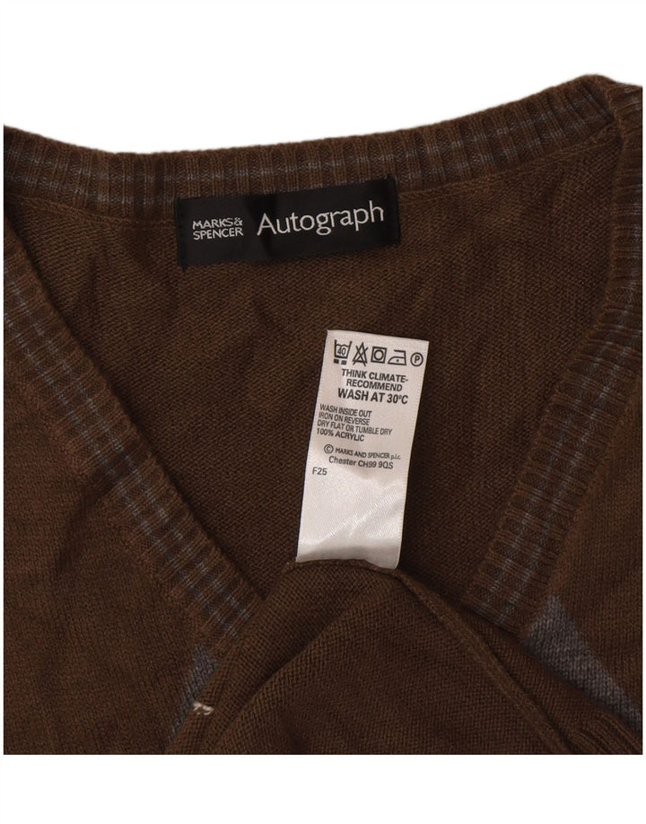 Мужская майка Marks & Spencer с автографом, большая коричневая классика