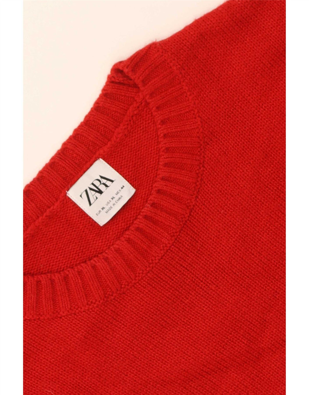 Мужской джемпер с круглым вырезом Zara XL, красный