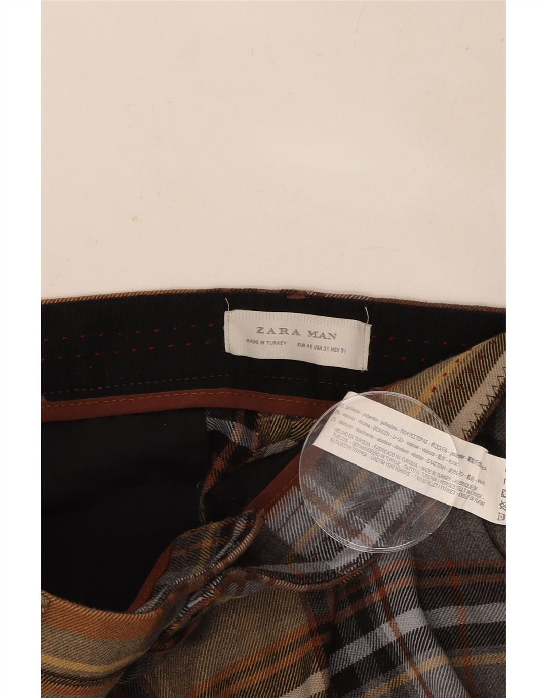 Мужские брюки-чиносы Zara EU 40 Medium W31 L33 Разноцветные в клетку