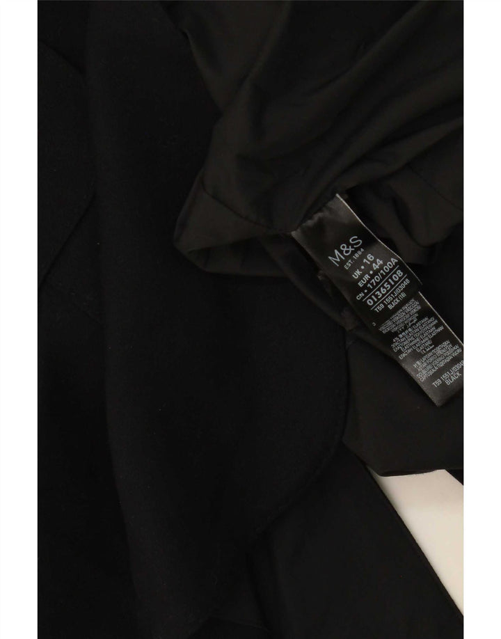 Женский пиджак на 1 пуговице Marks & Spencer, Великобритания 16, большой черный полиэстер