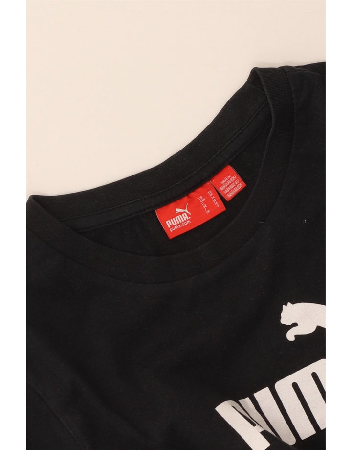 Женская футболка с рисунком Puma Top UK 8, маленькая черная