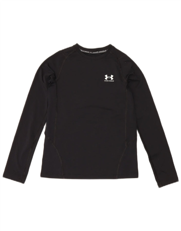 Топ Under Armour Heat Gear для мальчиков, длинный рукав, 9–10 лет, средний черный