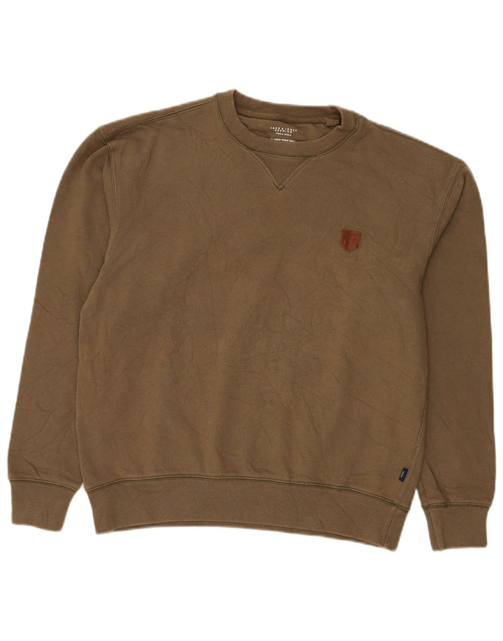 Мужской свитшот JACK & JONES, джемпер среднего цвета, хаки, хлопок