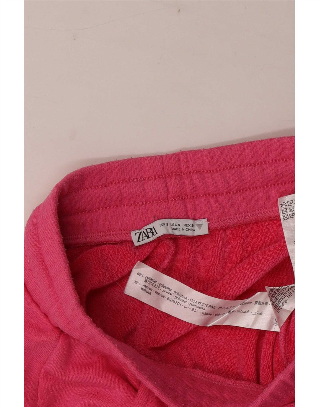 Женские спортивные шорты Zara UK 8, маленькие розовые, полиэстер