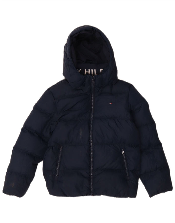Tommy Hilfiger Утепленная куртка с капюшоном для мальчиков 9–10 лет Темно-синий полиэстер