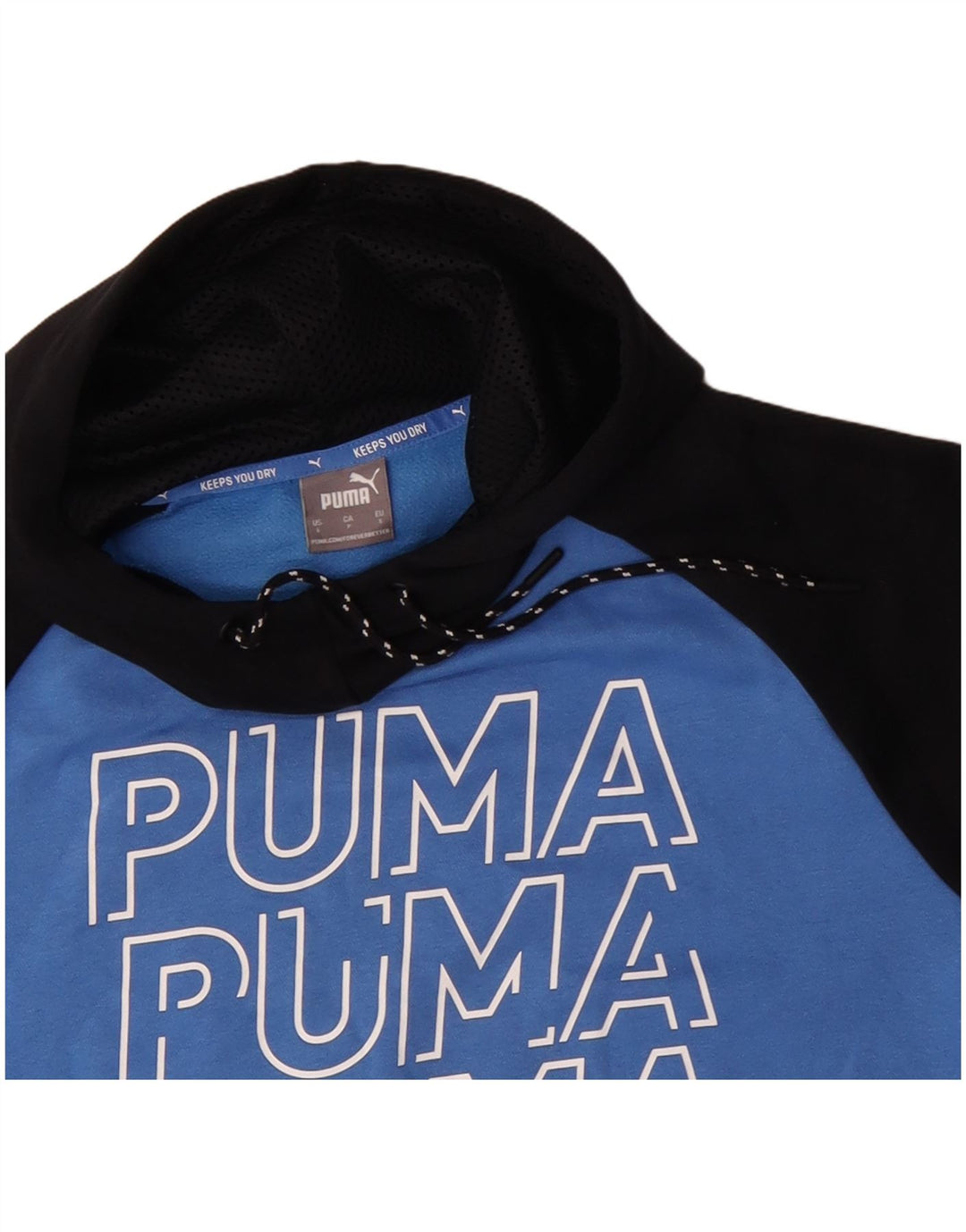 Мужская толстовка с капюшоном PUMA, маленькая, синяя, с цветными блоками