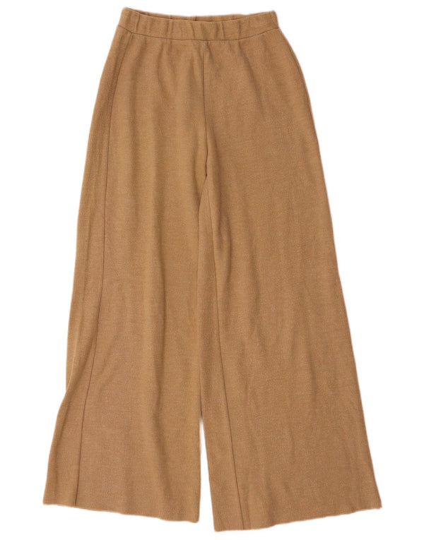 Женские широкие спортивные брюки Zara UK 8, маленькие, бежевые, хлопковые