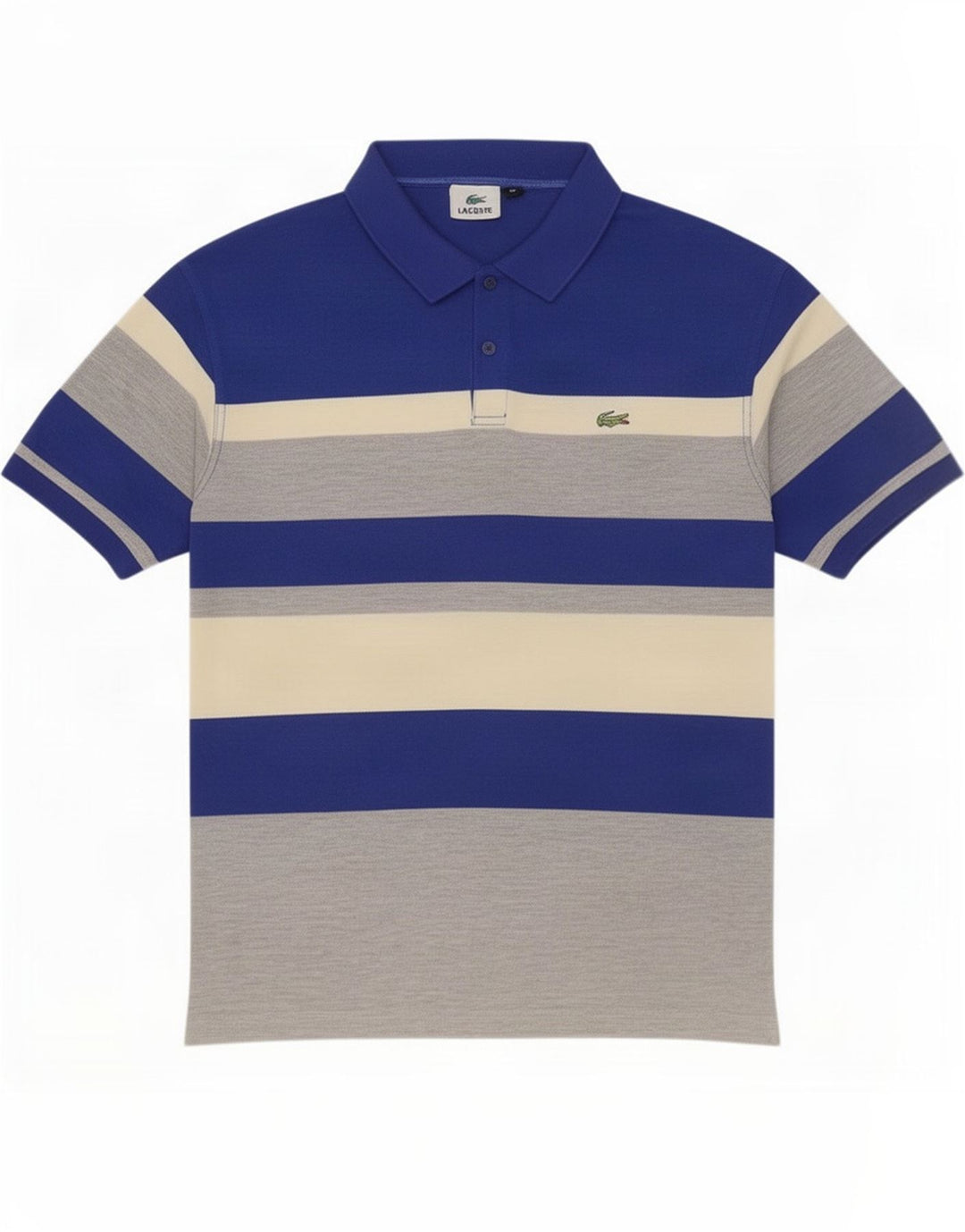 Мужская рубашка-поло Lacoste XL из полиэстера в разноцветную полоску