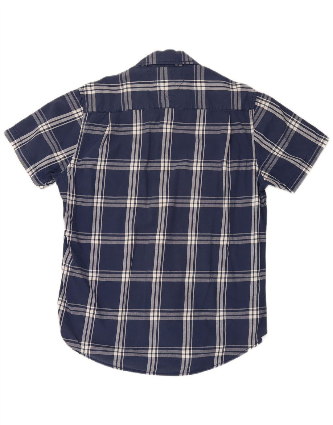 TOMMY HILFIGER Mens Coupe Ajustee Custom Fit Shirt Large Navy Blue Check