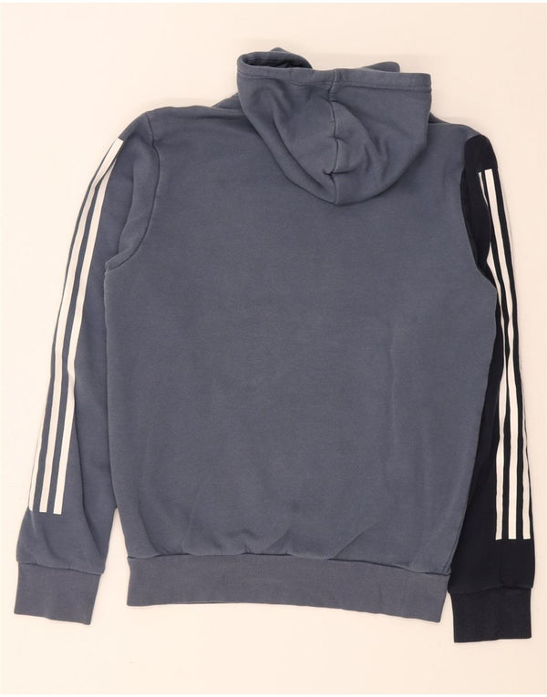 Мужской джемпер с капюшоном Adidas с рисунком, маленький синий, хлопок с цветными блоками