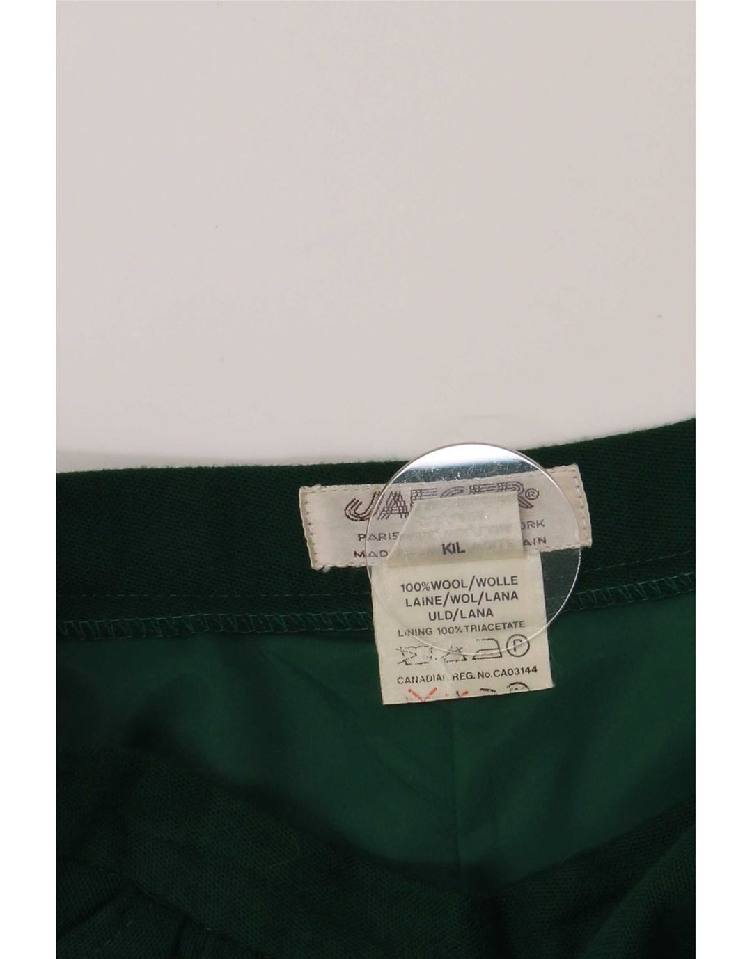 Jaeger Женская юбка-трапеция UK 14 Medium W26 Зеленая шерсть