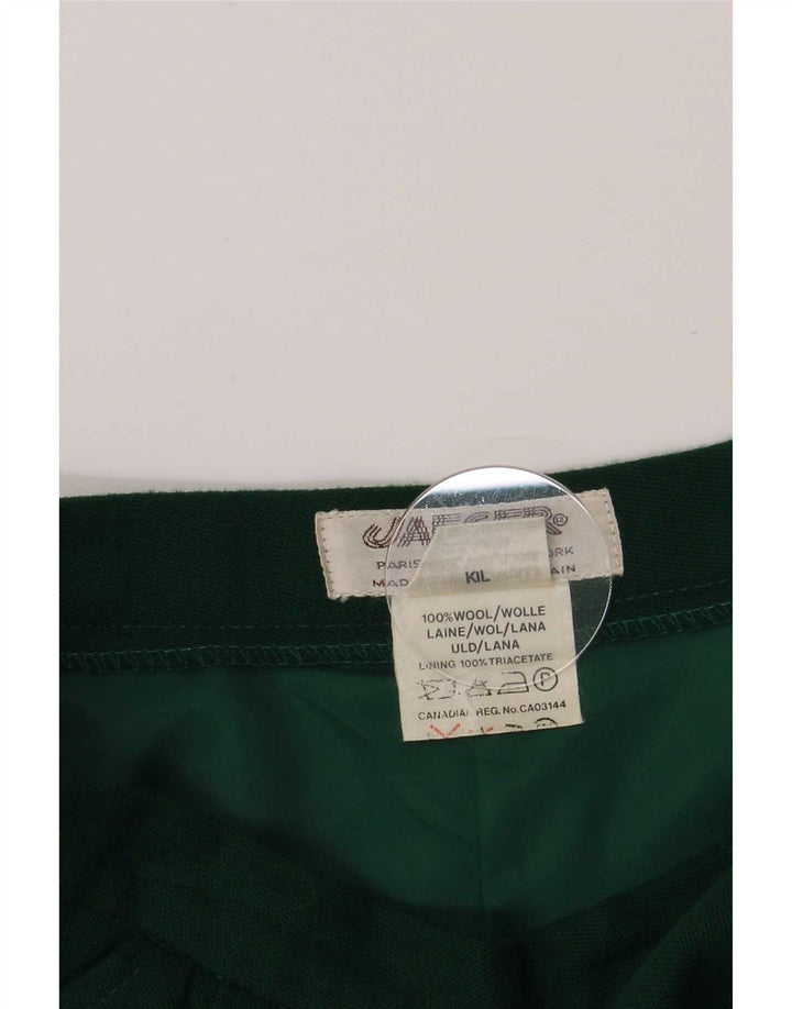 Jaeger Женская юбка-трапеция UK 14 Medium W26 Зеленая шерсть