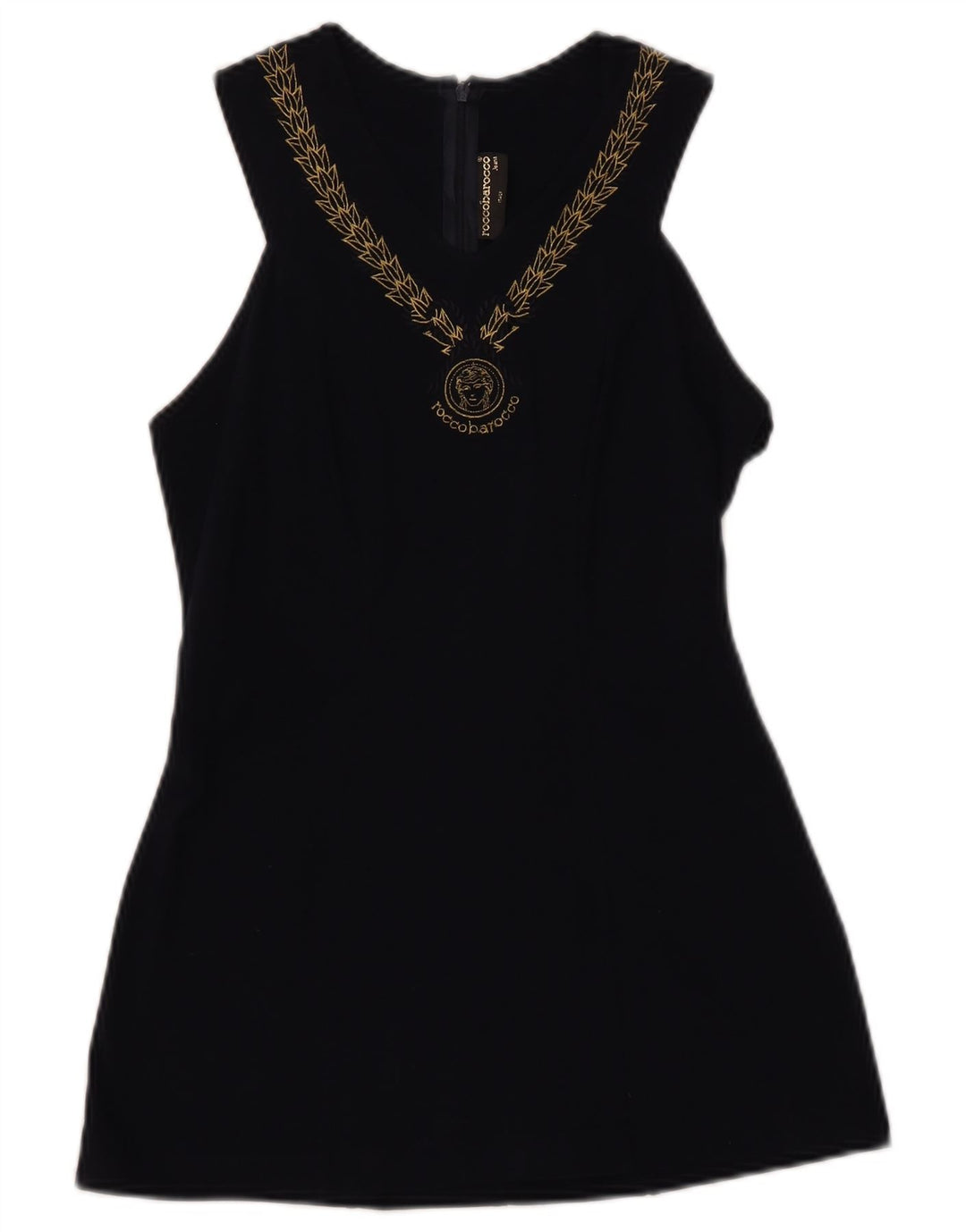 ROCCOBAROCCO Женская блузка без рукавов IT 44 Средний Темно-синий с цветочным принтом