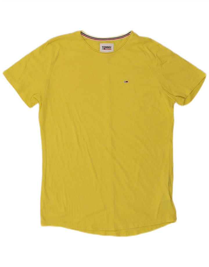 TOMMY HILFIGER Mens T-Shirt Top Small Yellow Cotton