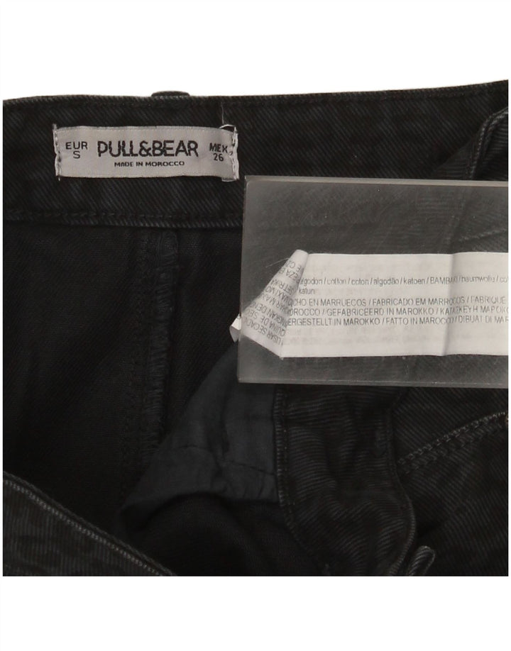 Женская джинсовая юбка Pull & Bear, маленькая, W26, черный, хлопок, с животным принтом