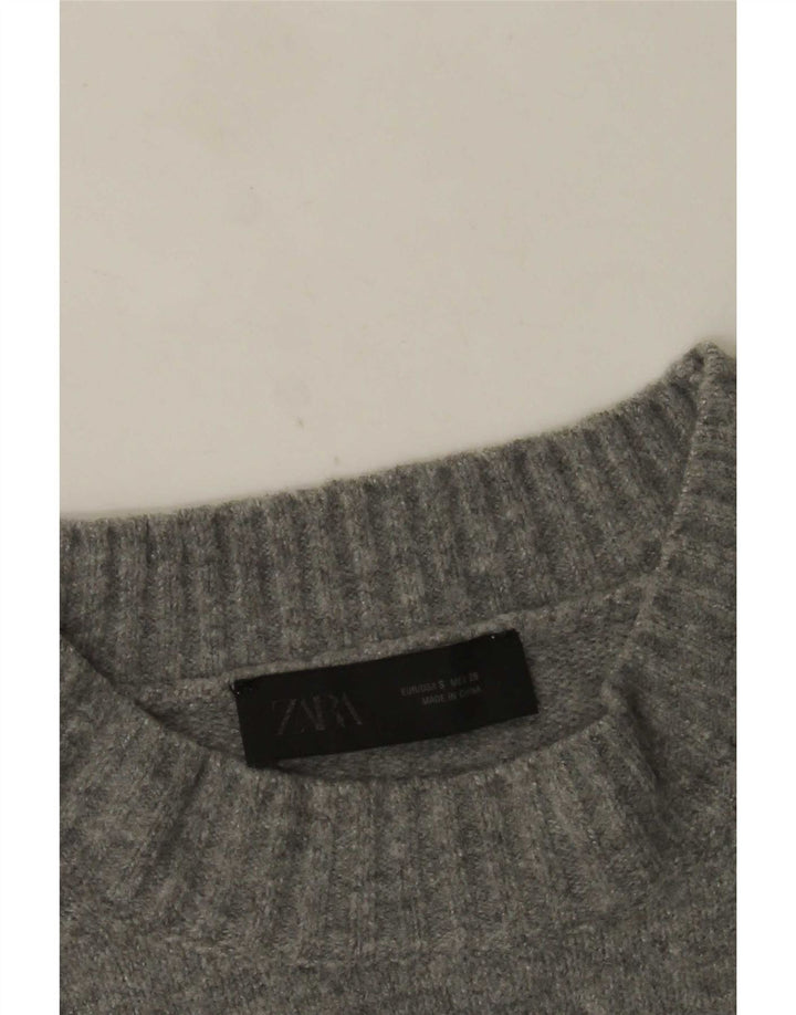 Женский свободный джемпер с круглым вырезом Zara UK 10, маленький серый цвет