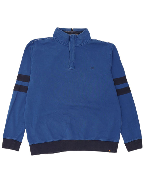 Crew Clothing Мужской свитшот на молнии с графическим принтом, джемпер XL, синий с цветными блоками